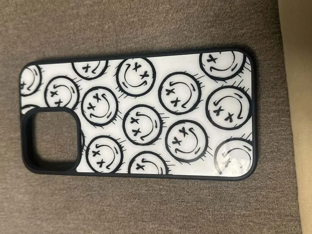 Micase iPhone Smiley Face Graffiti Tempered Glass Phone Case